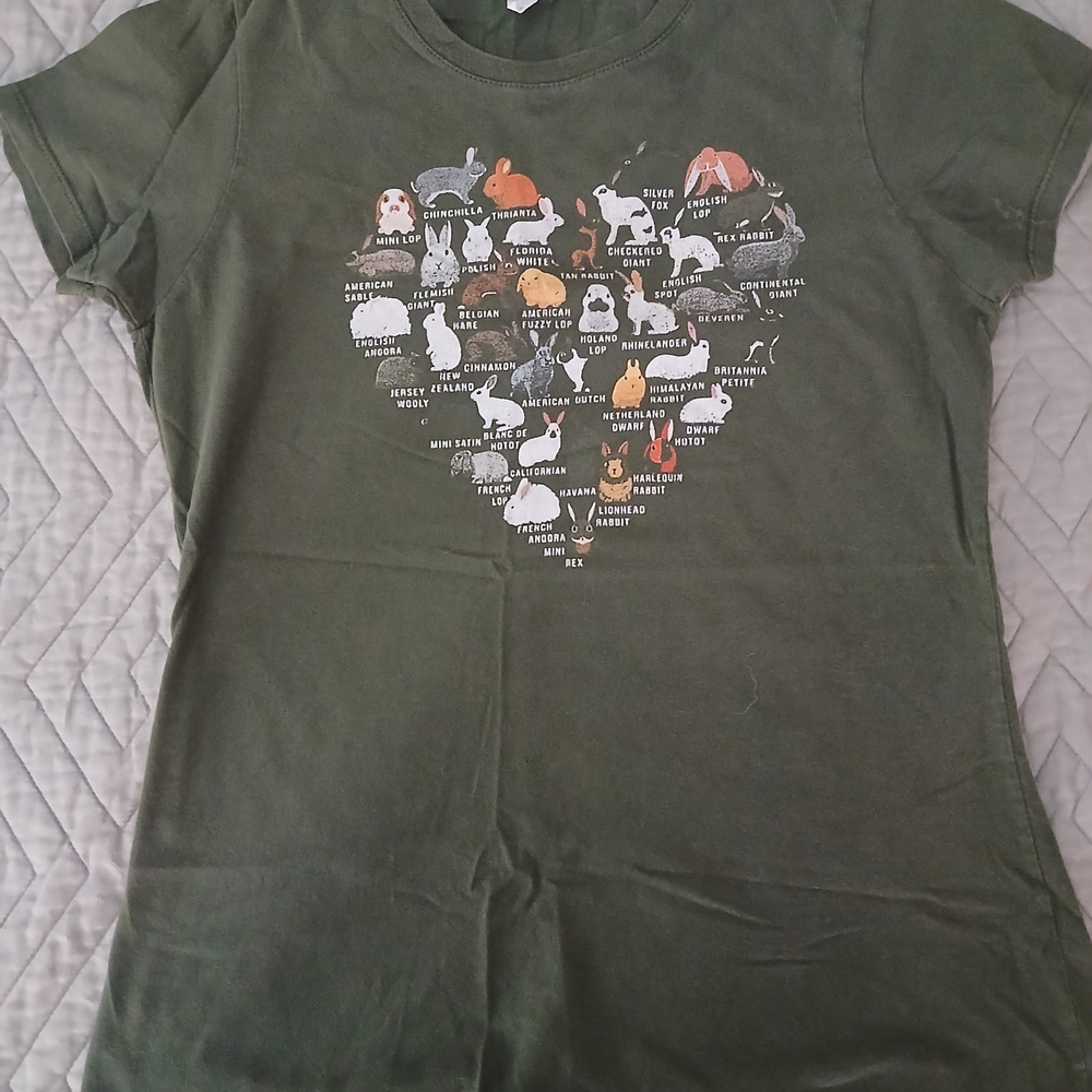 Vintage Rabbit Breeds T Shirt EVC Sz S